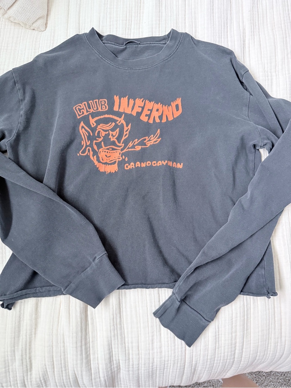 Brandy Melville Charcoal Sweatshirt with Orange Graphic